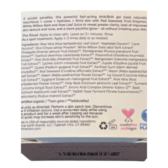 Earth Harbor Glow Juice Refining Enzyme Mask 2 Oz Hydrating Red Seaweed - Picture 3 of 3